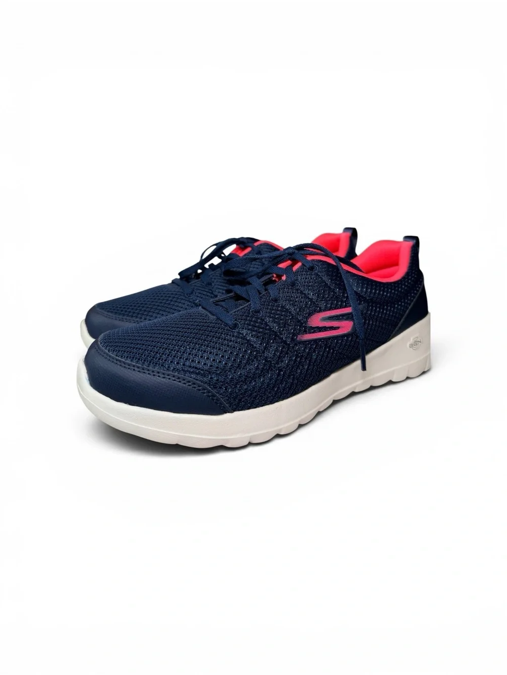👟 Skechers GOwalk Navy Pink Lightweight Athletic Sneakers Womens Size 8
